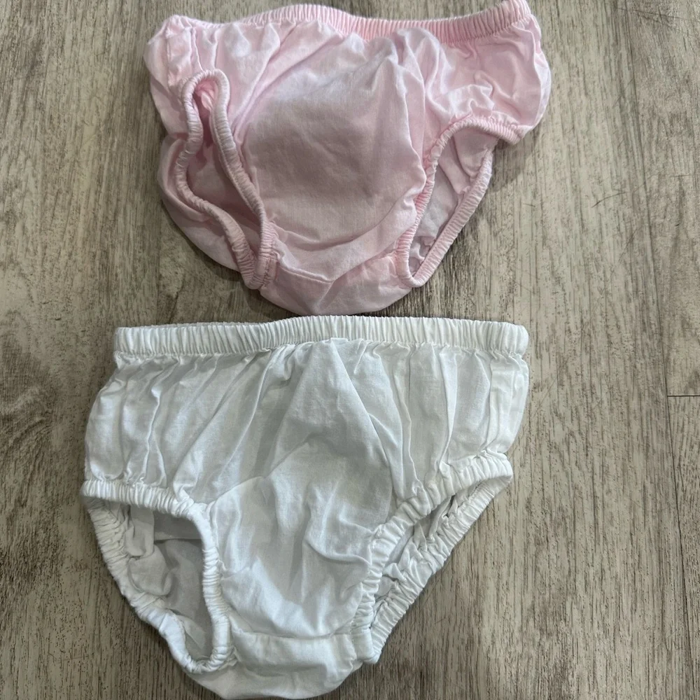 Janie and Jack Pink and White Diaper Covers